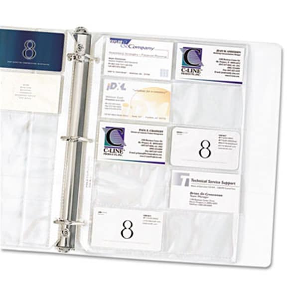 C-Line Products C-Line Business Card Binder Pages 20 3-1/2 Cards per Page Clear 10 Pages per C-32139 - main